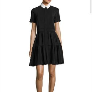 NWT Kenzo Collared Silk Crepe de Chine Mini Dress